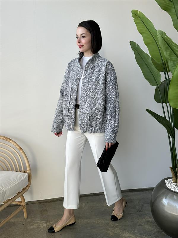 Buklet Bomber Ceket GRİ