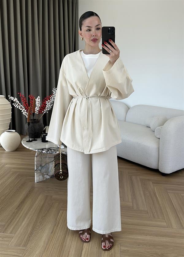 Claire Keten Kimono Takım BEJ