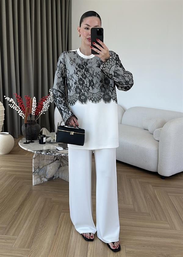 Dantelli Modal Takım BEYAZ