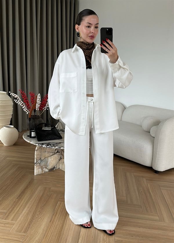 Lavender Denim Tensel Takım BEYAZ