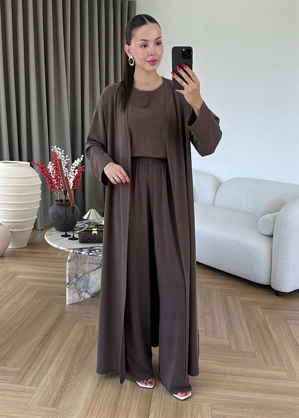 Modal Pike Üçlü Takım KAHVERENGİ