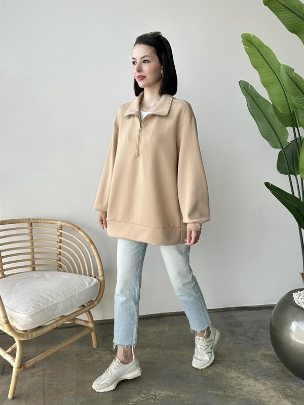 Oysh Kumaş Sweatshirt BEJ