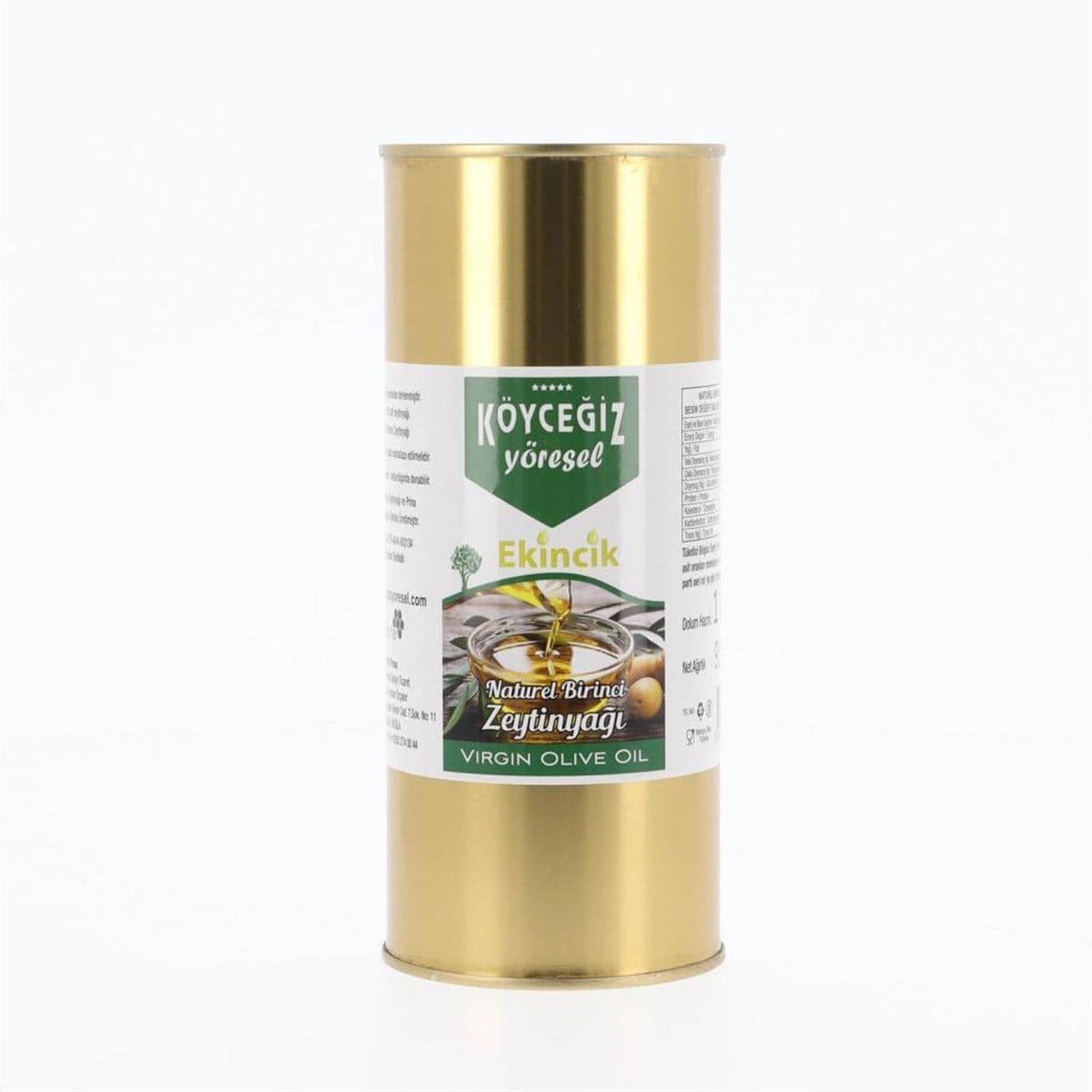 Köyceğiz Yöresel Naturel Birinci Zeytinyağı 1 Litre Teneke