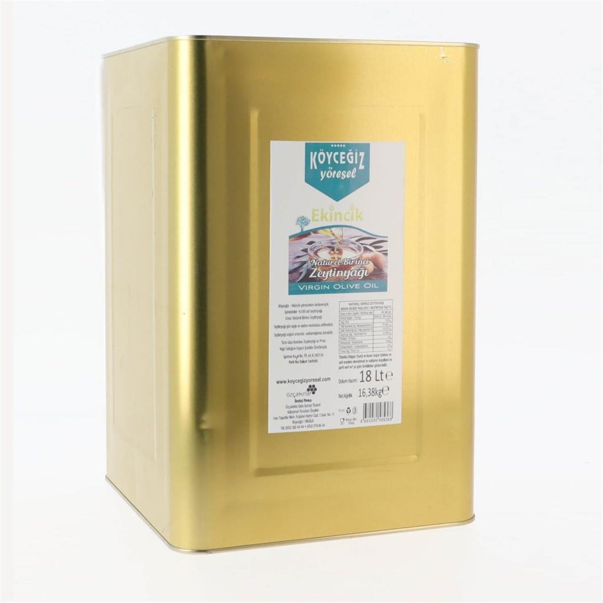 Köyceğiz Yöresel Naturel Birinci Zeytinyağı 18 Lt