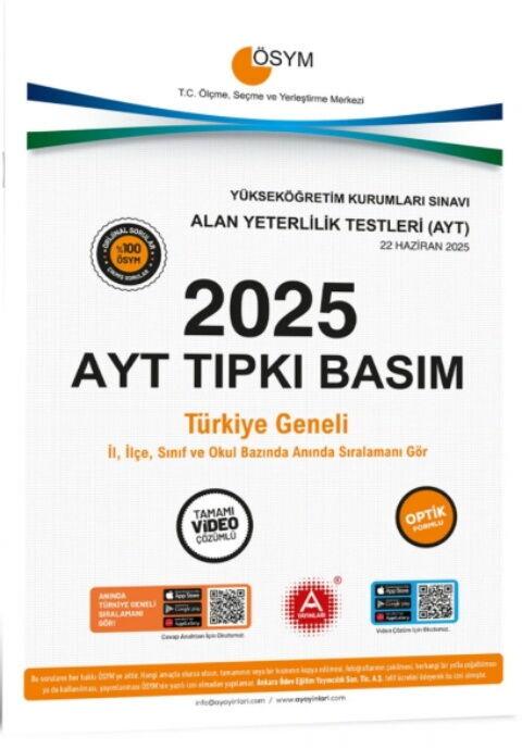 A Yayınları 2025 AYT Tıpkı Basım Çıkmış Sorular
