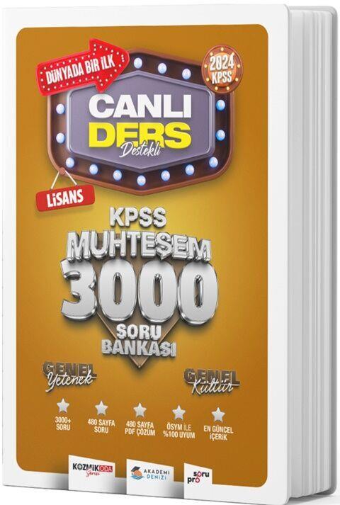 Akademi Denizi 2024 KPSS Lisans GYGK Muhteşem 3000 Soru Bankası