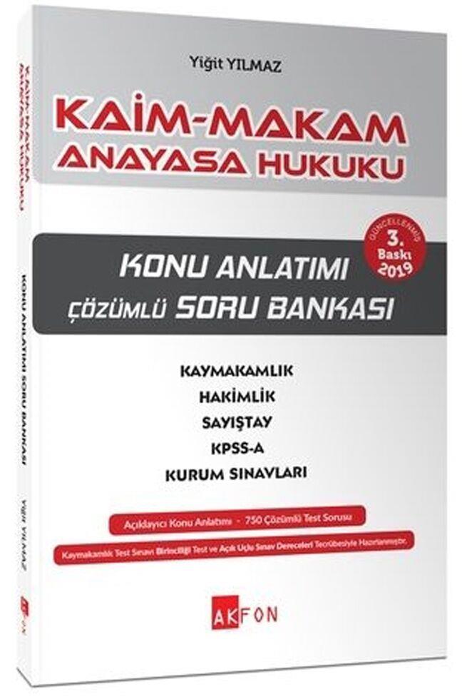 Akfon Yayınları Kaim Makam Anayasa Hukuku Konu Özetli Soru Bankası 3. Baskı