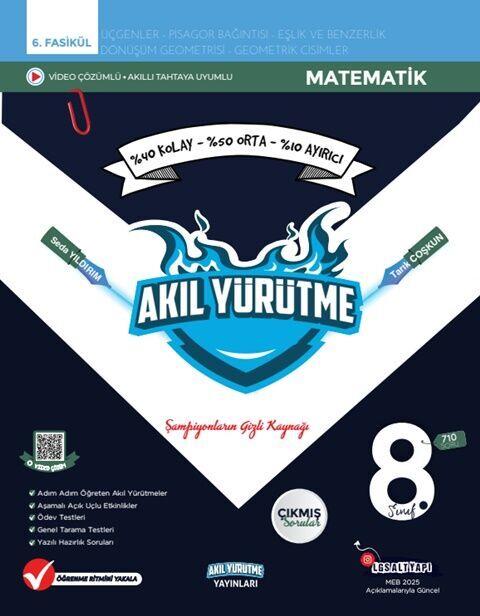 Akıl Yürütme Yayınları 8. Sınıf Üçgenler Pisagor Bağlantısı Eşitsizlik ve Benzerlik Geometrik Cisimler 6. Fasikül