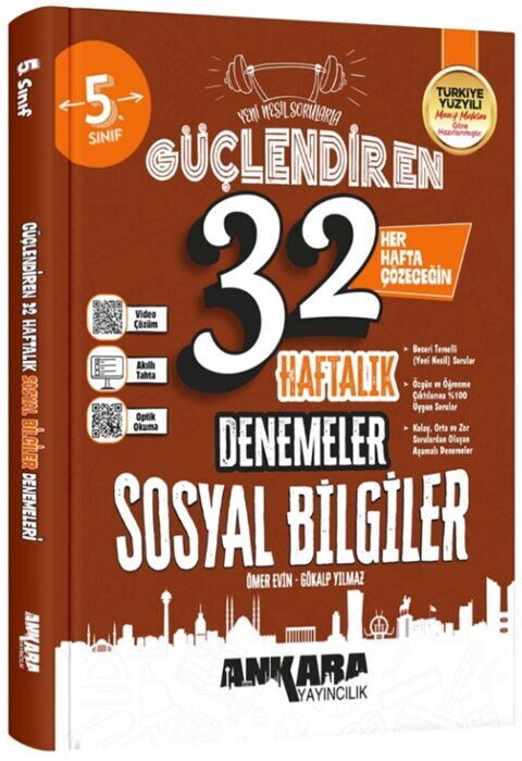 Ankara Yayıncılık 5. Sınıf Din Kültürü ve Ahlak Bilgisi 32 Haftalık Güçlendiren Denemeleri