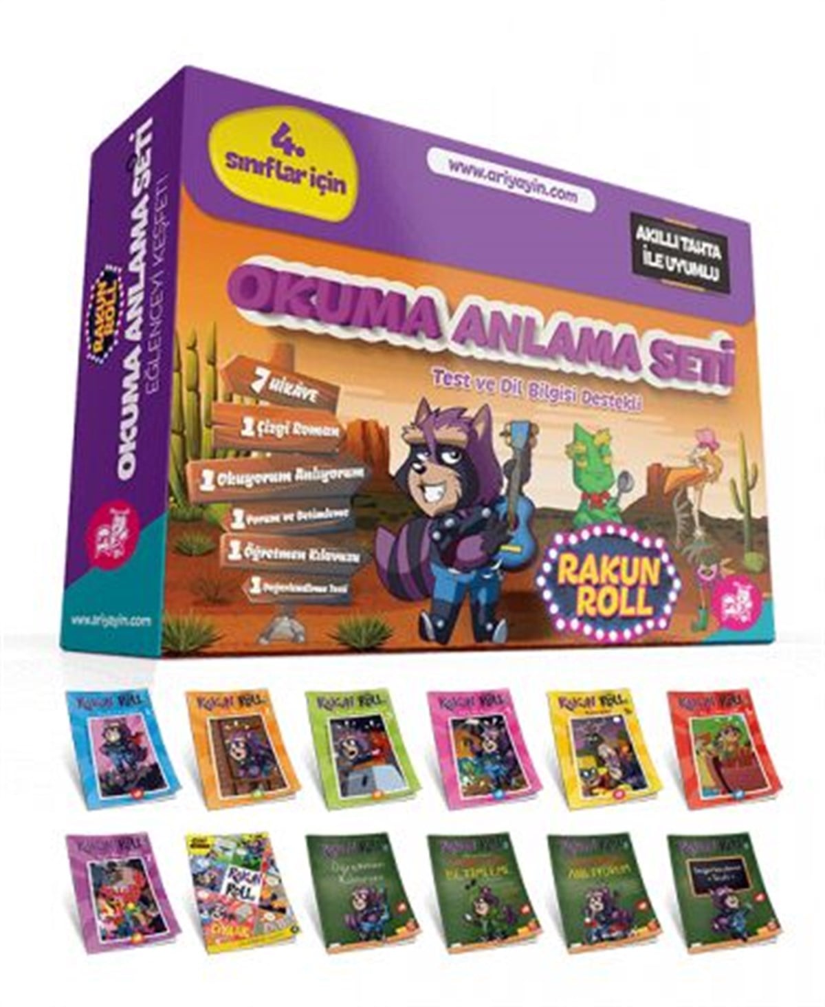 Arı Yayıncılık 4. Sınıf Rakun Roll Okuma Anlama Seti Test ve Dil Bilgisi Destekli