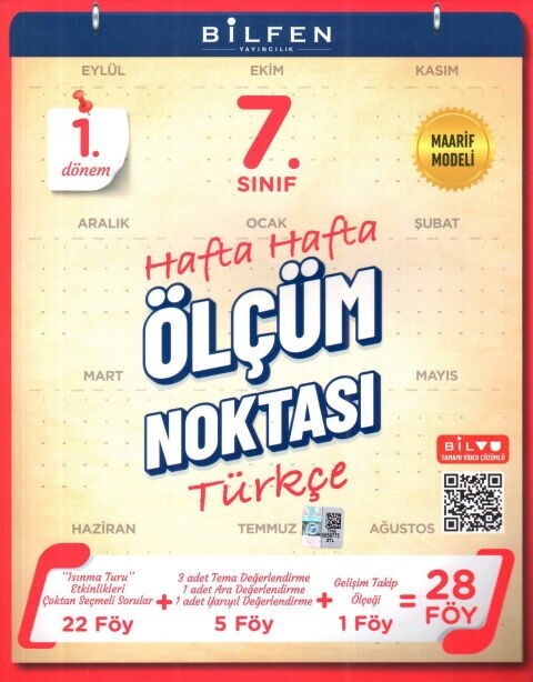 Bilfen Yayıncılık 7. Sınıf Türkçe Maarif Ölçüm Noktası 1. Dönem