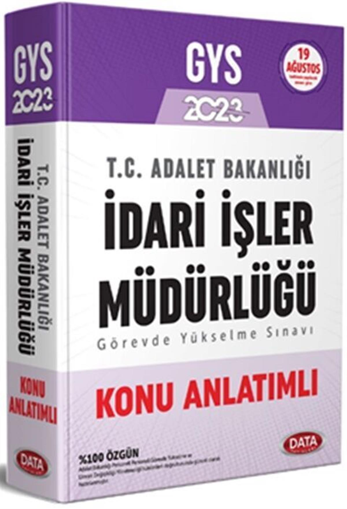 Data Yayınları 2023 Adalet Bakanlığı İdari İşler Müdürlüğü GYS Konu Anlatımlı