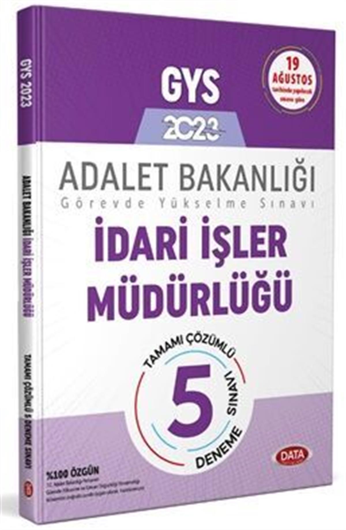 Data Yayınları 2023 GYS Adalet Bakanlığı İdari İşler Müdürlüğü 5 Deneme