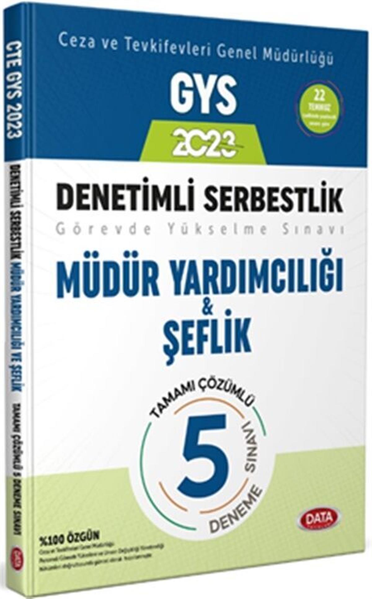 Data Yayınları 2023 GYS Ceza ve Tevkifevleri Denetimli Serbestlik Müdür Yardımcılığı Şeflik 5 Deneme