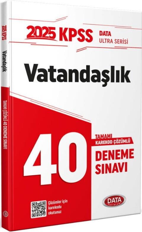 Data Yayınları 2025 KPSS Ultra Serisi Vatandaşlık 40 Deneme Sınavı