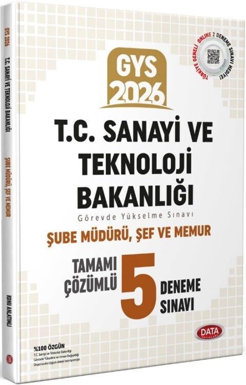Data Yayınları 2026 GYS T.C. Sanayi Ve Teknoloji Bakanlığı Şube Müdürü Şef Tamamı Çözümlü 5 Deneme
