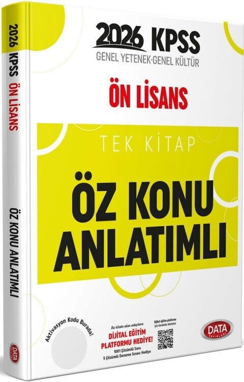 Data Yayınları 2026 KPSS Önlisans Tek Kitap Öz Anlatımlı Konu Anlatımlı