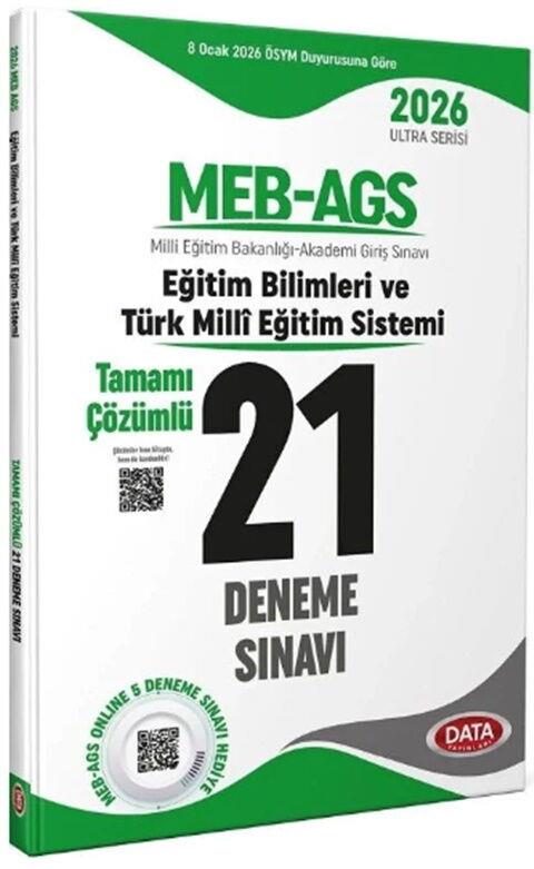 Data Yayınları 2026 MEB AGS Eğitim Bilimleri ve Türk Milli Eğitim Sistemi 21 Deneme