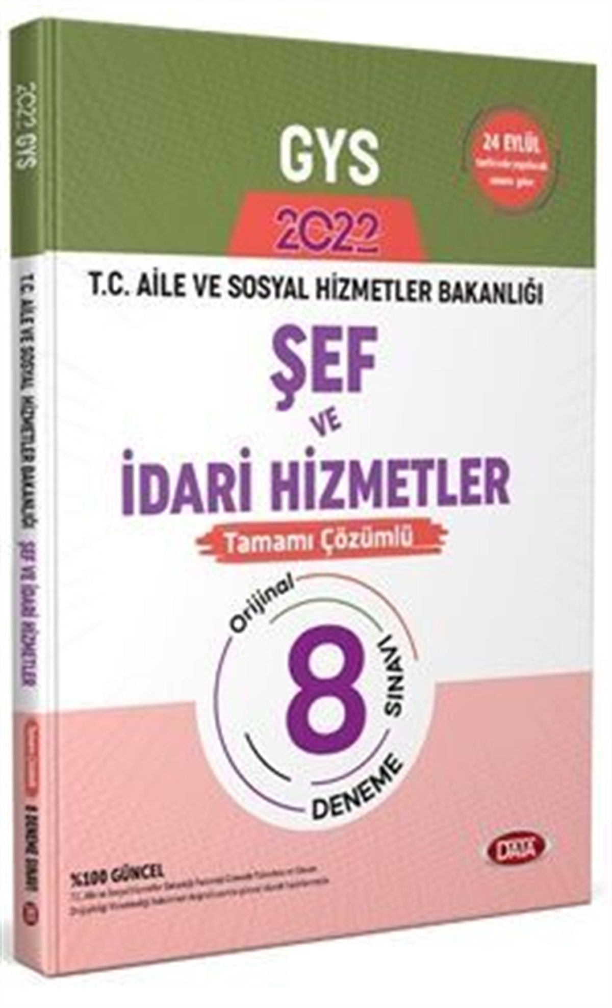 Data Yayınları T.C. Aile ve Sosyal Hizmet Bakanlığı Şef ve İdari Hizmetler 8 Deneme