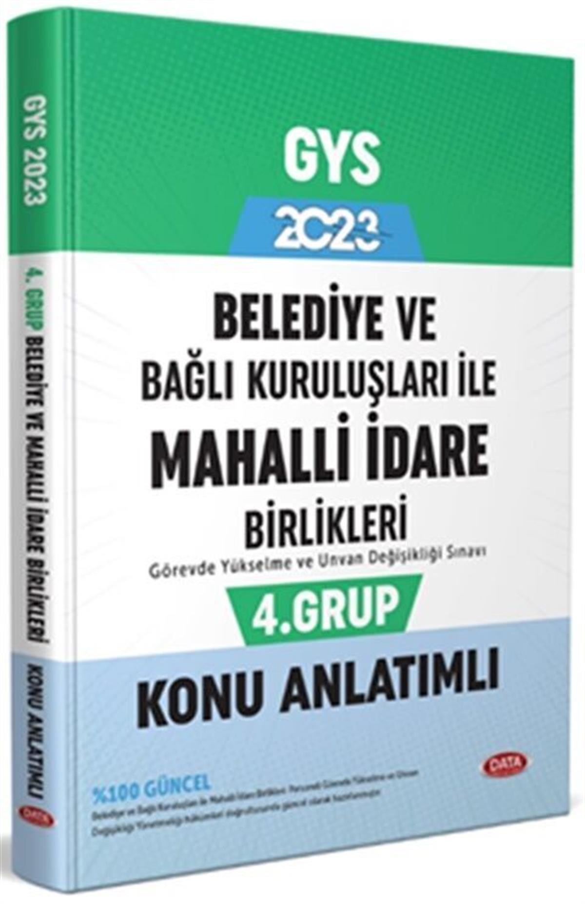 Data Yayınları 2026 Belediye ve Bağlı Kuruluşları İle Mahalli İdare Birlikleri GYS ÜDS 4. Grup Konu Anlatımlı