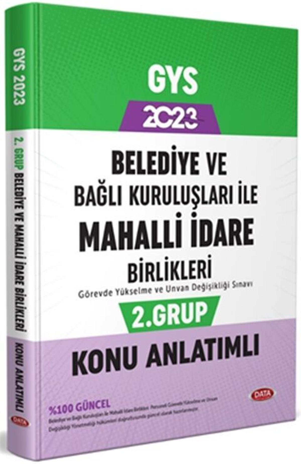 Data Yayınları 2025 Belediye ve Bağlı Kuruluşları İle Mahalli İdari Birlikleri 2. Grup Konu Anlatımlı