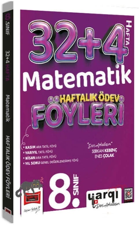 Ders Arkadaşım 8. Sınıf Matematik 32+4 Haftalık Ödev Föyleri