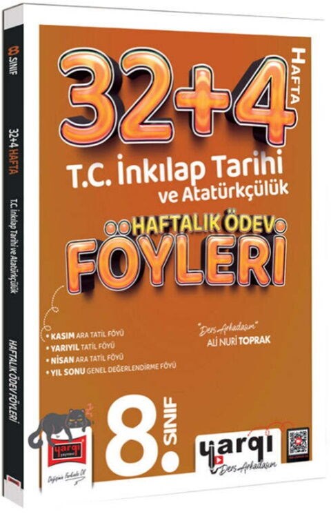 Ders Arkadaşım 8. Sınıf T.C. İnkılap Tarihi ve Atatürkçülük 32+4 Haftalık Ödev Föyleri