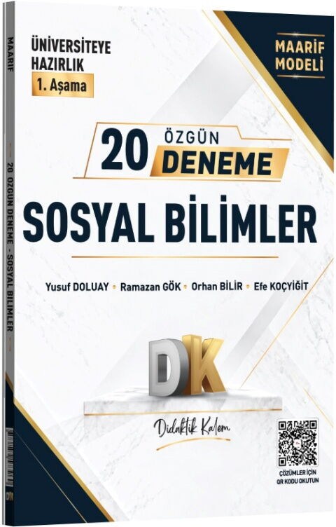 Didaktik Kalem Sosyal Bilimler 1. Aşama Maarif Model 20 Özgün Deneme
