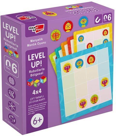 Dikkat Atölyesi Yayınları Level Up 6 - Robotlarla Bölgesel Sudoku