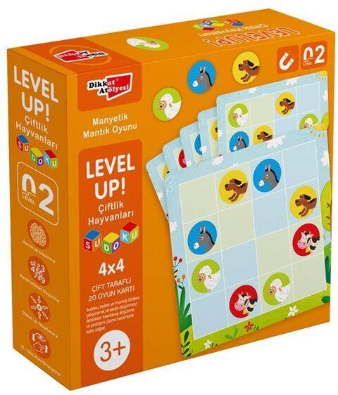 Dikkat Atölyesi Yayınları Level Up  2 - Çiftlik Hayvanları Sudoku