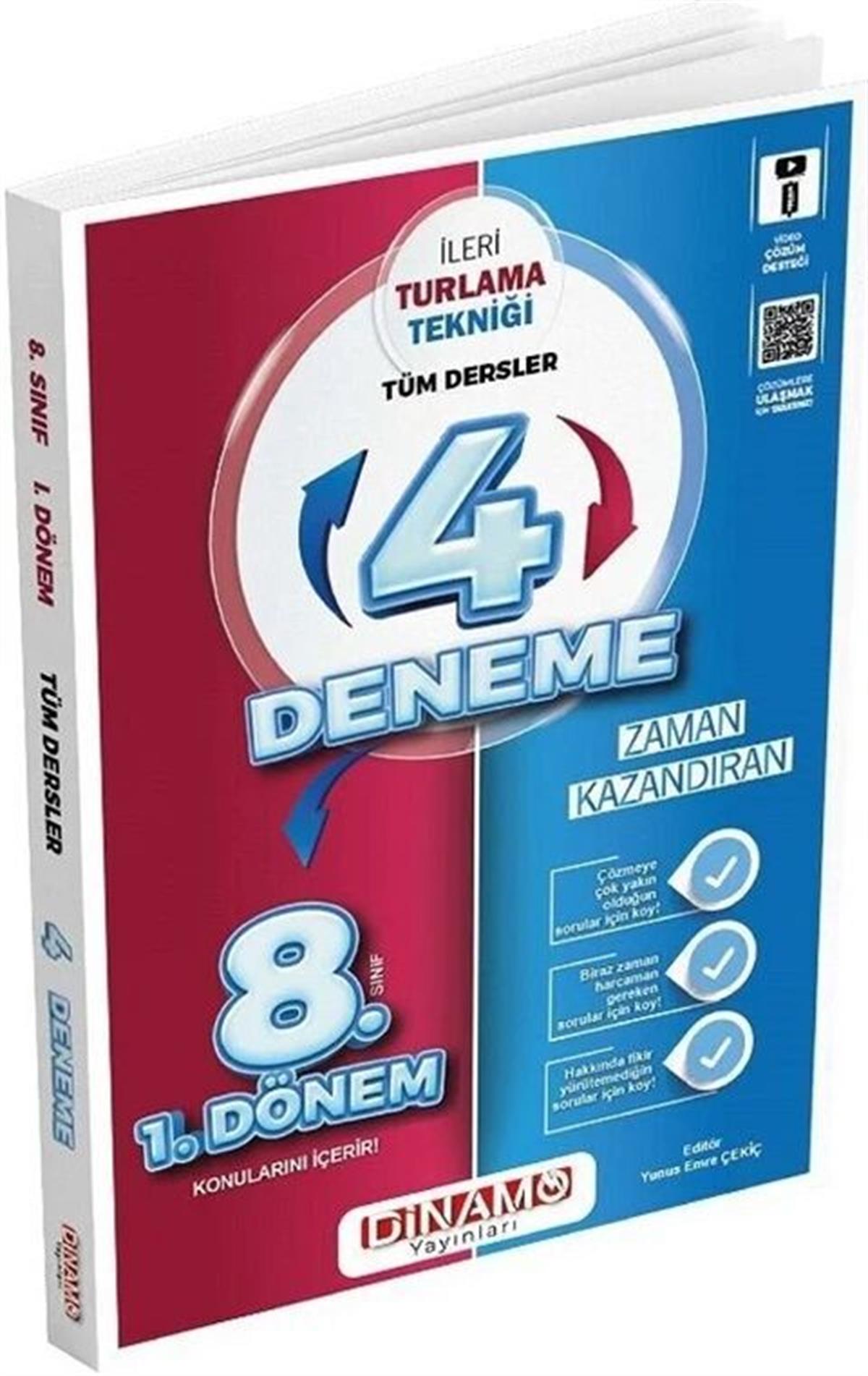 Dinamo Yayınları 8. Sınıf Tüm Dersler 1. Dönem İleri Turlama Tekniği 4 Deneme