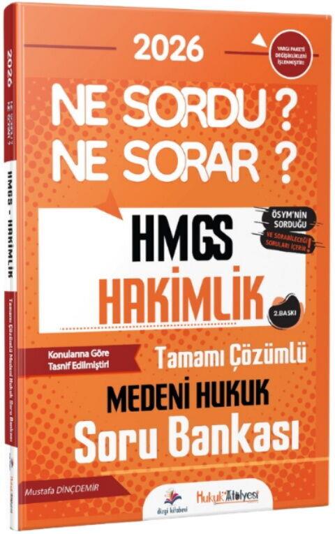 Dizgi Kitap 2026 Hukuk Atölyesi HMGS Hakimlik Ne Sordu Ne Sorar Medeni Hukuk Tamamı Çözümlü Soru Bankası