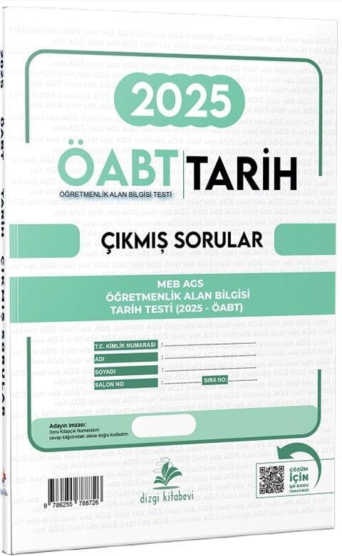 Dizgi Kitap Yayınları 2025 ÖABT MEB AGS Tarih Öğretmenliği Sınavı Çıkmış Sorular