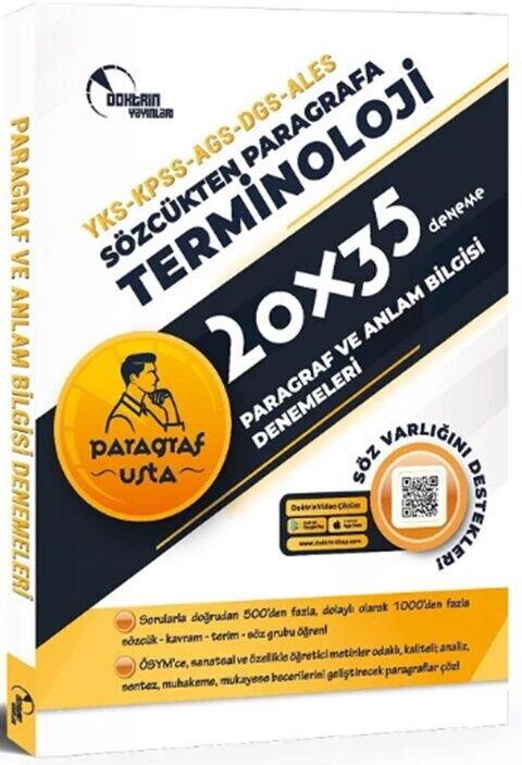 Doktrin Yayınları KPSS MEB AGS DGS ALES YKS Terminoloji Paragraf ve Anlam Bilgisi 20x35 Deneme