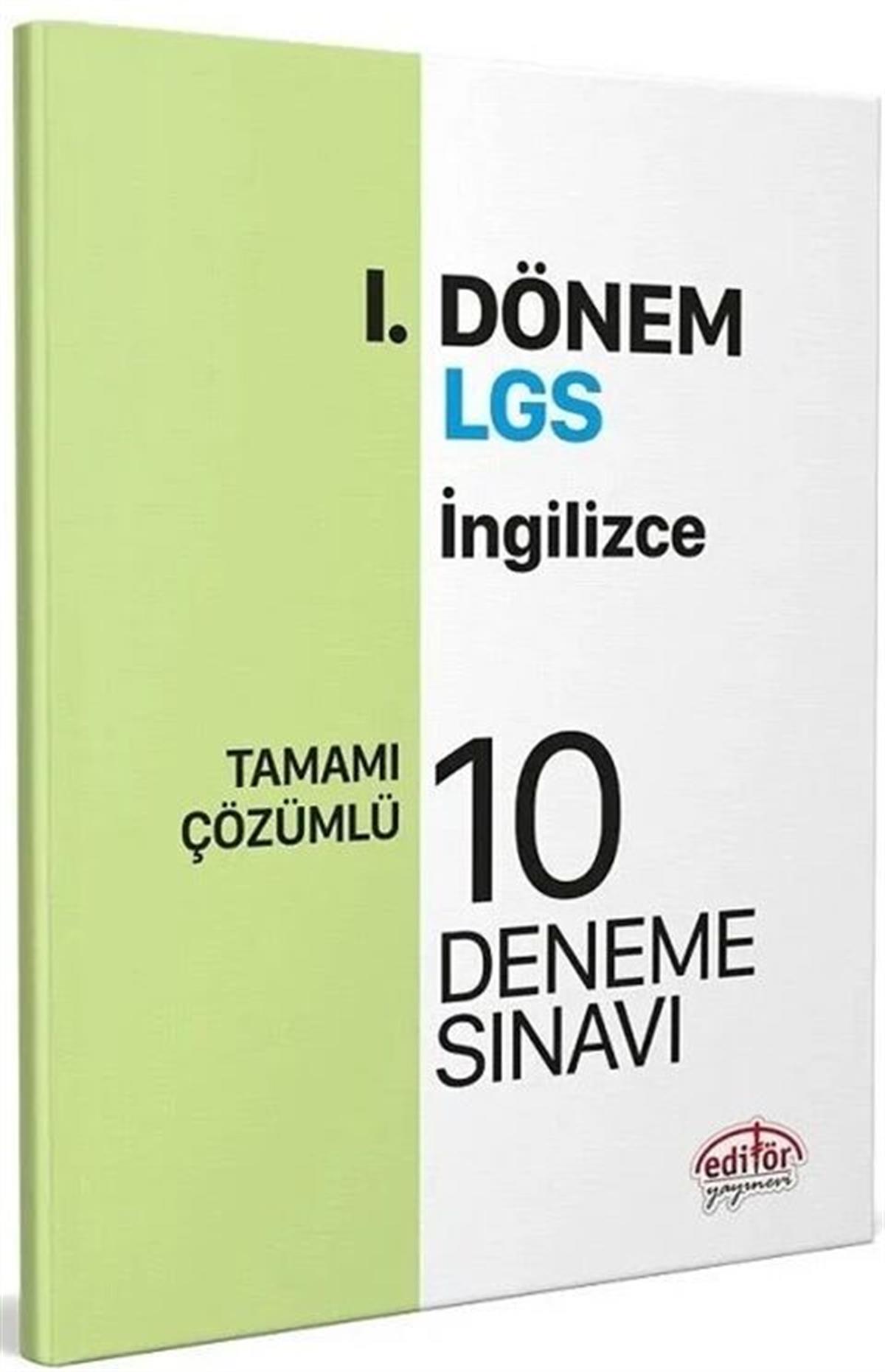 Editör Yayınları 8. Sınıf LGS İngilizce 1. Dönem 10 Deneme