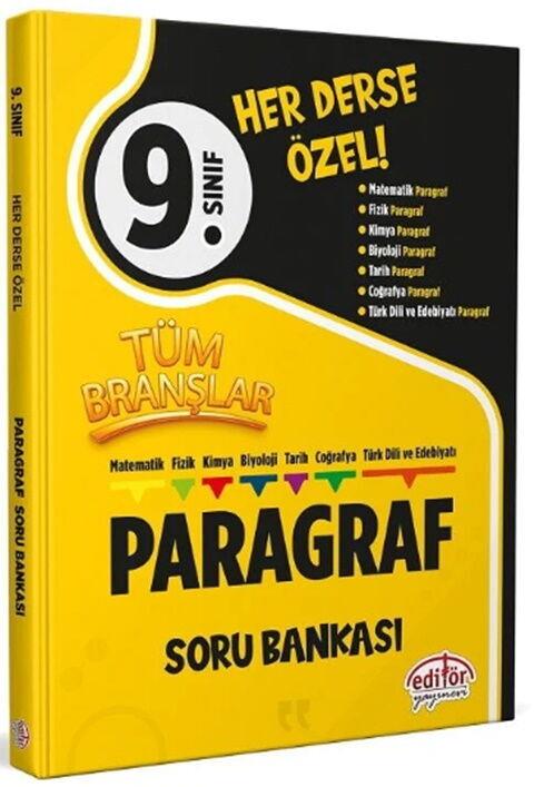 Editör Yayınları 9. Sınıf Paragraf Tüm Branşlar Soru Bankası