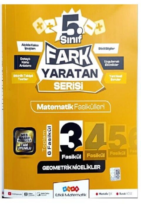 Etkili Matematik Yayınları 5. Sınıf Geometrik Nicelikler Fasikülü