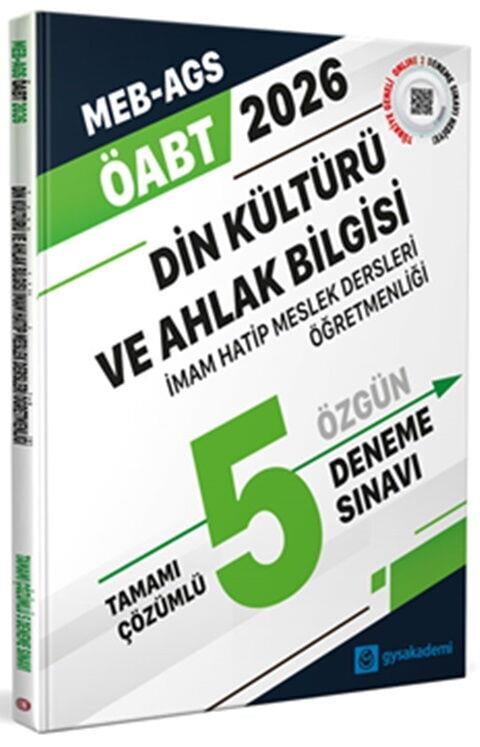 GYSAkademi 2026 ÖABT MEB AGS Din Kültürü ve Ahlak Bilgisi Öğretmenliği 5 Deneme