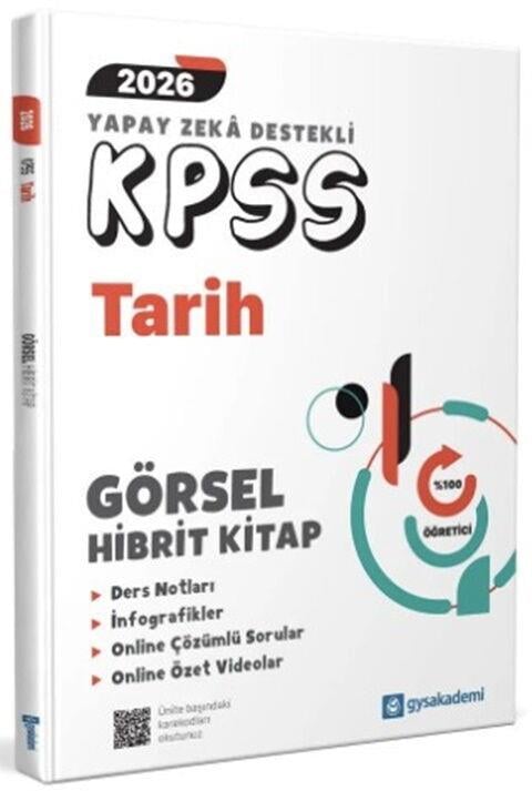 GYSAkademi Yayınları KPSS Tarih Yapay Zeka Görsel Hibrit Kitap