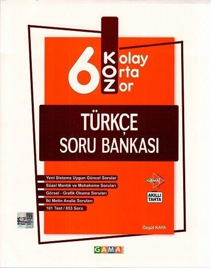 Gama Okul Yayınları 6. Sınıf Türkçe KOZ Soru Bankası