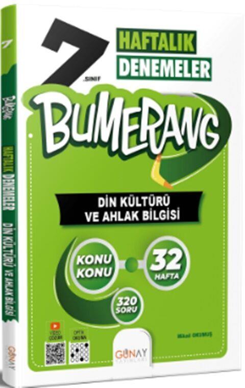Günay Yayınları 7. Sınıf Din Kültürü ve Ahlak Bilgisi Bumerang Konu Konu Haftalık Denemeler