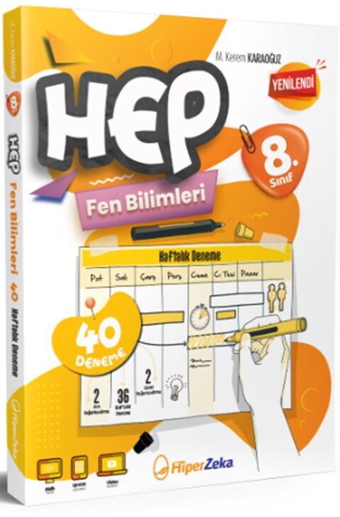 Hiper Zeka Yayınları 8. Sınıf Hep Fen Bilimleri 40 Haftalık Deneme
