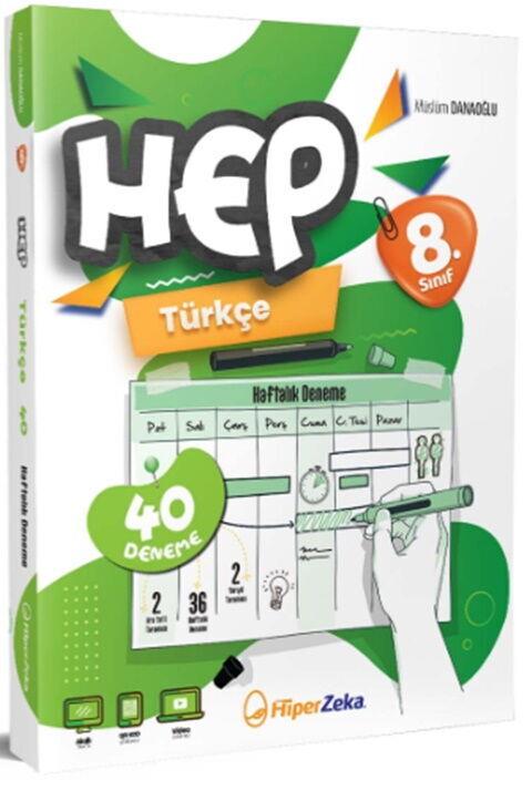 Hiper Zeka Yayınları 8. Sınıf Hep Türkçe 40 Haftalık Deneme