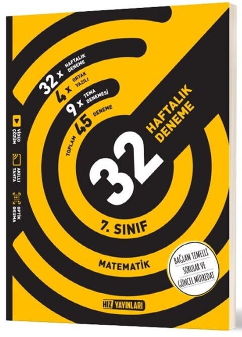 Hız Yayınları 7. Sınıf Matematik 32 Haftalık Kazanım Denemeleri