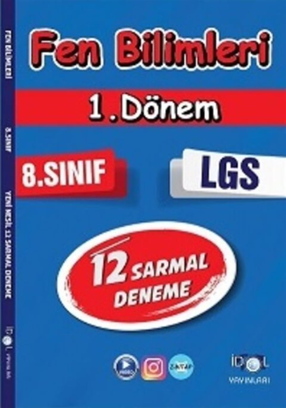 İdol Yayınları 8. Sınıf LGS Fen Bilimleri 1. Dönem 12 li Sarmal Deneme