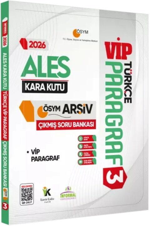 İnformal Yayınları 2026 ALES Türkçenin Kara Kutusu Paragraf 3 VİP ÖSYM Çıkmış Soru Bankası