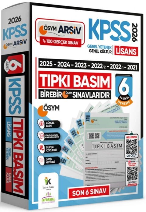 İnformal Yayınları 2026 KPSS Lisans ÖSYM Çıkmış Soru Tıpkı Basım 12 li Deneme Paketi