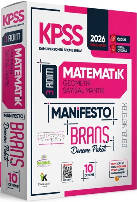 İnformal Yayınları 2026 KPSS Matematik 3 Adım Manifesto Branş Deneme