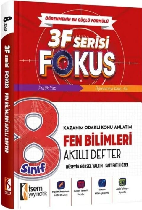 İsem Yayınları 8. Sınıf Fen Bilimleri 3F Fokus Akıllı Defter