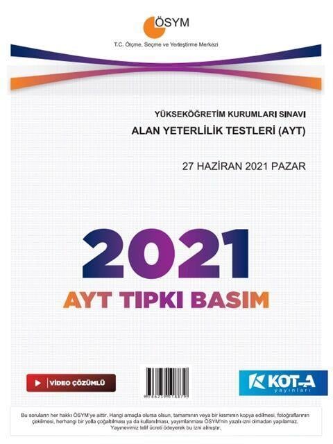 Kota Yayınları TYT 2021 Tıpkı Basım
